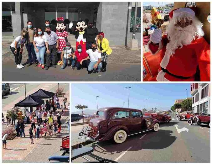 Collage de fotos de la recogida de juguetes/TA.